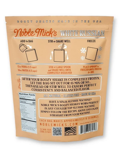 Noble Mick's White Russian Frozen Boozy Milkshake Mix