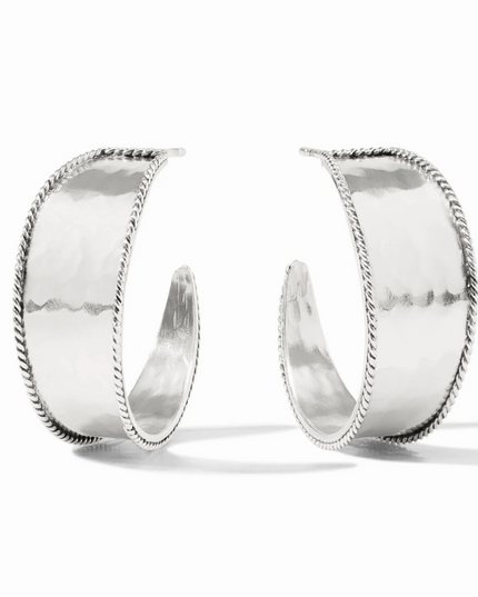 Julie Vos Savoy Hoop Medium in Silver Earrings in at Wrapsody