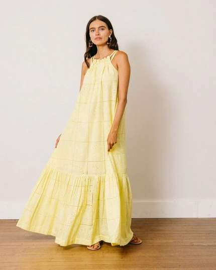 Camilla Eyelet Lemonade Midi/Maxi Dress Dresses in at Wrapsody