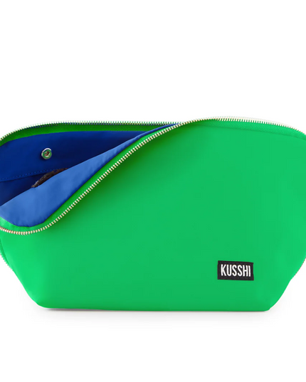 Signature Makeup Bag Kelly Green/Navy Travel Accessories in at Wrapsody