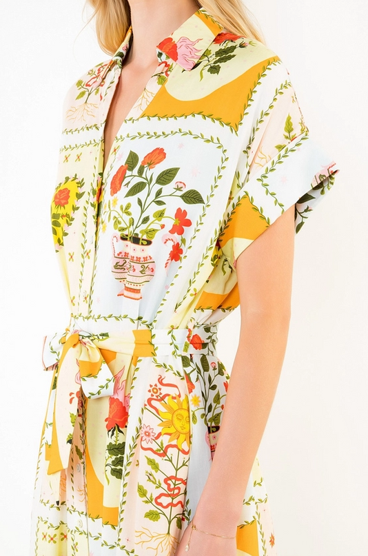 Flowers and Vases Midi Dress