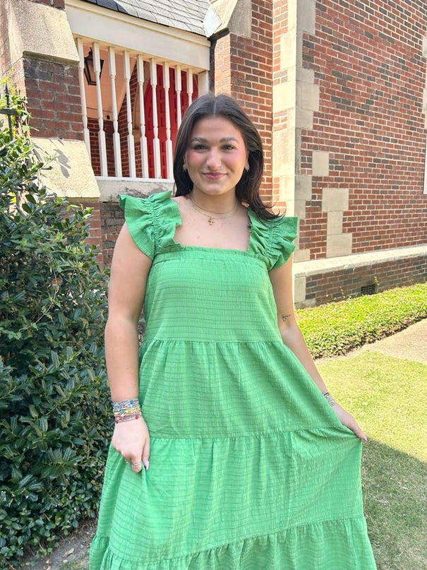 Green with Envy Midi Dress Dresses in  at Wrapsody