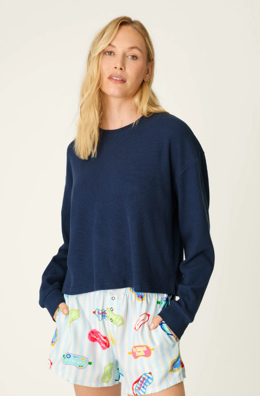 PJ Salvage Flannel Blue Night Shirt Loungewear in S at Wrapsody