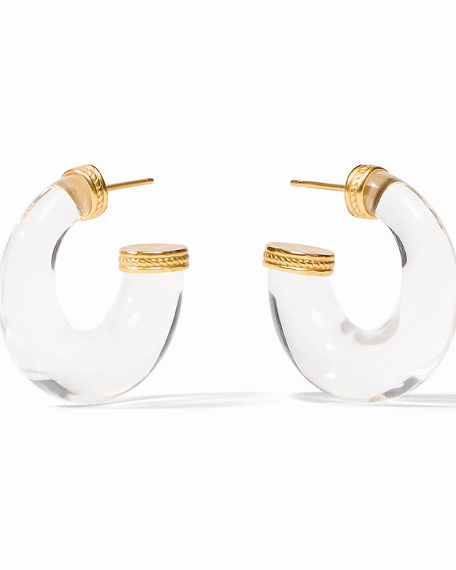 Julie Vos Madison Statement Clear Hoops - Medium Earrings in  at Wrapsody