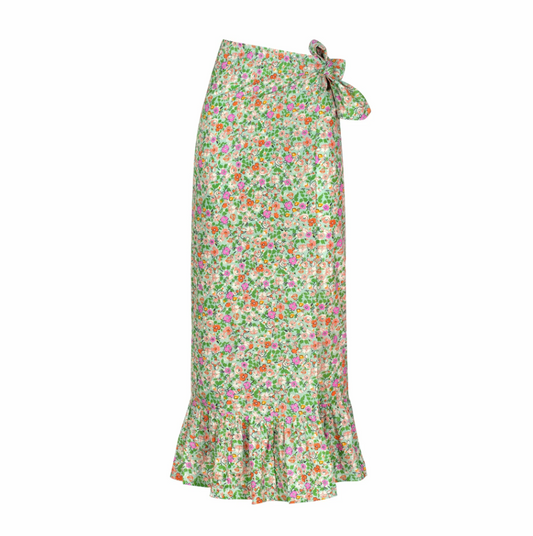 Sarong - Vienna Key Lime Flower Outerwear in  at Wrapsody