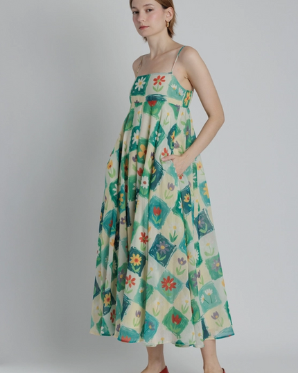 Flower Print Maxi Dress Dresses in at Wrapsody