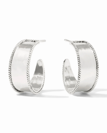 Julie Vos Savoy Hoop Small in Silver Earrings in at Wrapsody