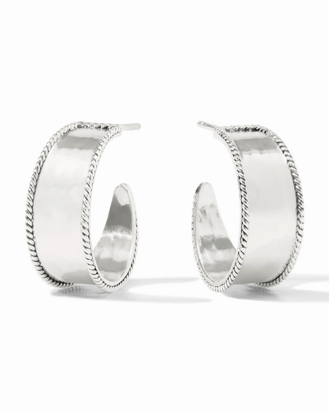 Julie Vos Savoy Hoop Small in Silver Earrings in at Wrapsody