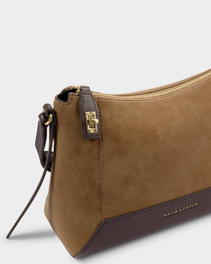 Charlbury Crossbody Bag in Caramel Suedette/Bitter