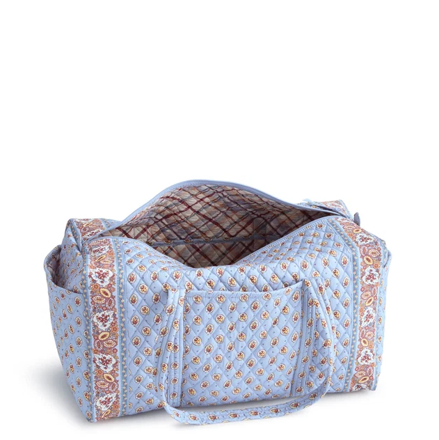 Vera Bradley Blue Leaf Large Original Duffle Luggage in at Wrapsody