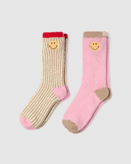 Barefoot Dreams Smiley Ribbed Sock Set Loungewear in at Wrapsody