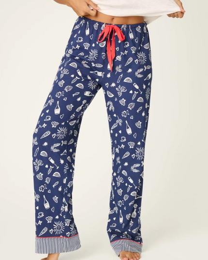 PJ Salvage Playful Prints Navy Pants Loungewear in S at Wrapsody
