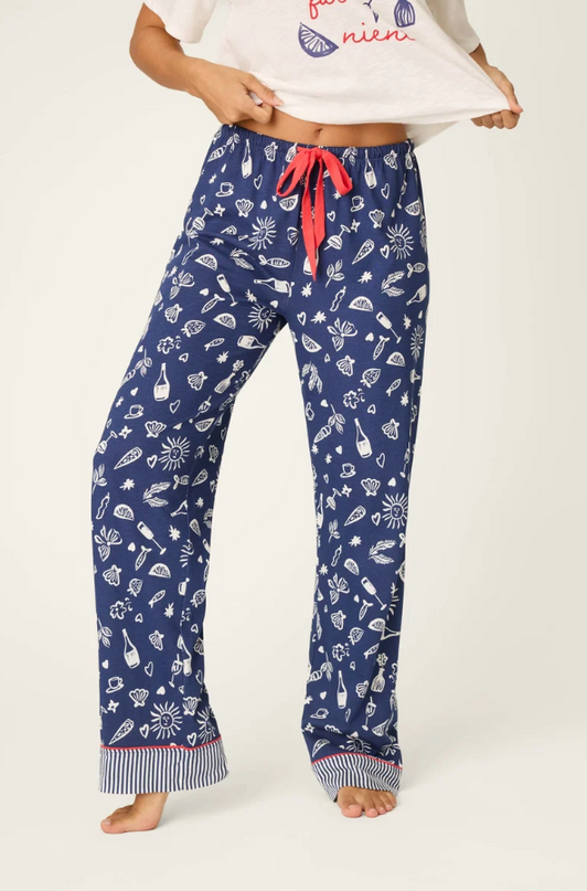 PJ Salvage Playful Prints Navy Pants Loungewear in S at Wrapsody