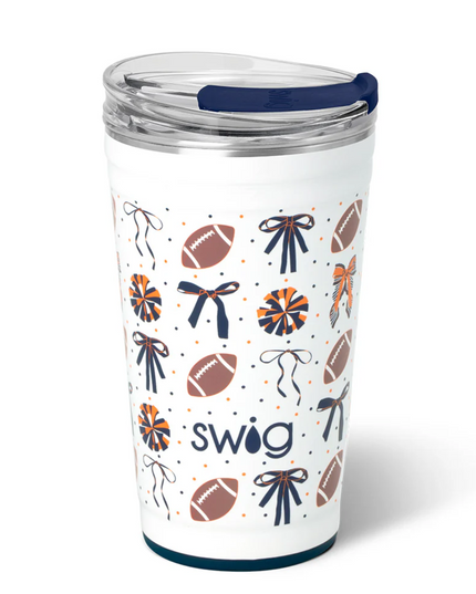 Swig 24oz Party Cup We've Got Spirit Navy/Orange Drinkware in at Wrapsody