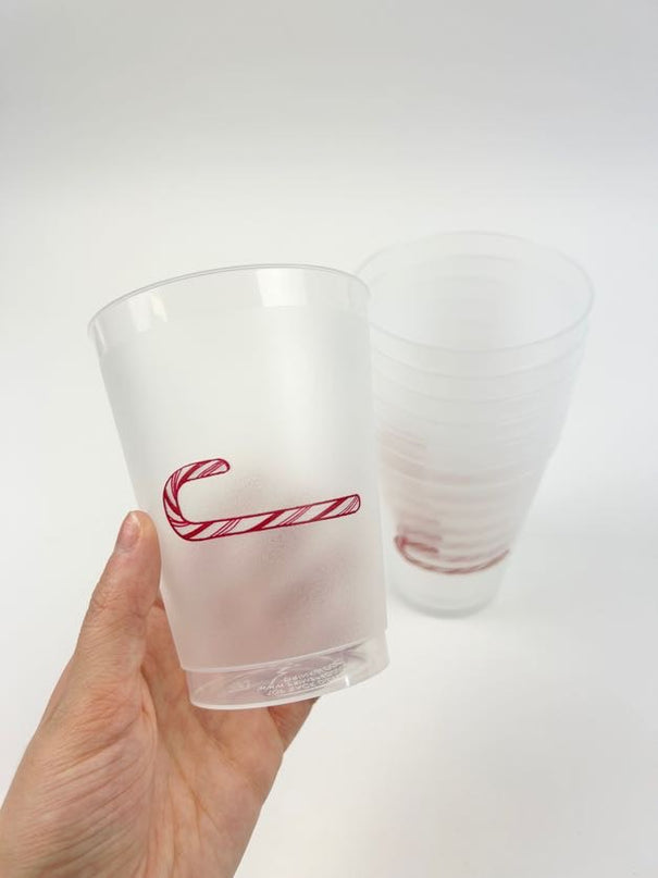 Candy Cane Cups Set of 8 Drinkware in  at Wrapsody