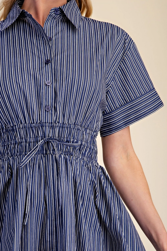 Striped Navy Mini Dress