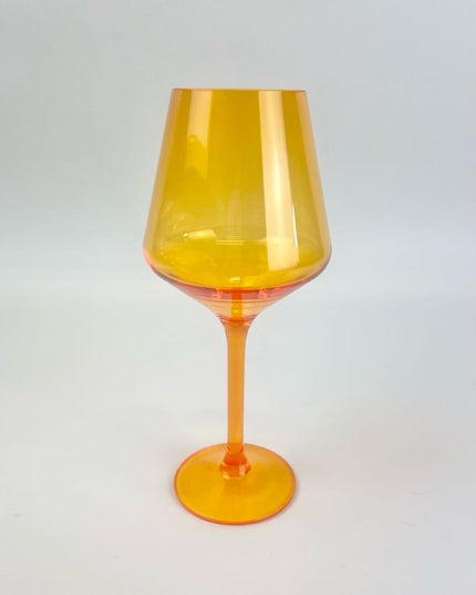 Shatterproof Stemmed Wineglass Orange Drinkware in  at Wrapsody