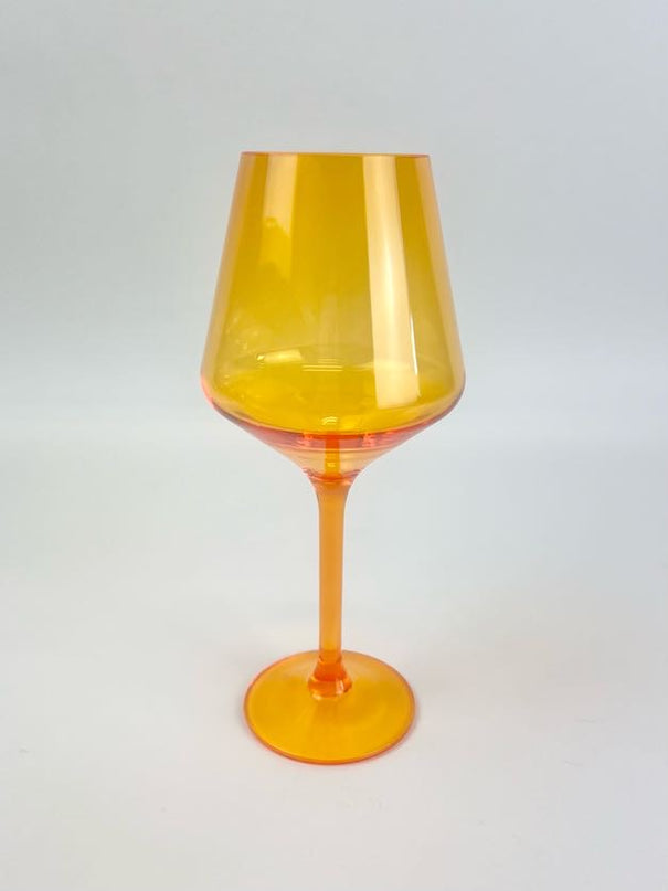 Shatterproof Stemmed Wineglass Orange Drinkware in  at Wrapsody