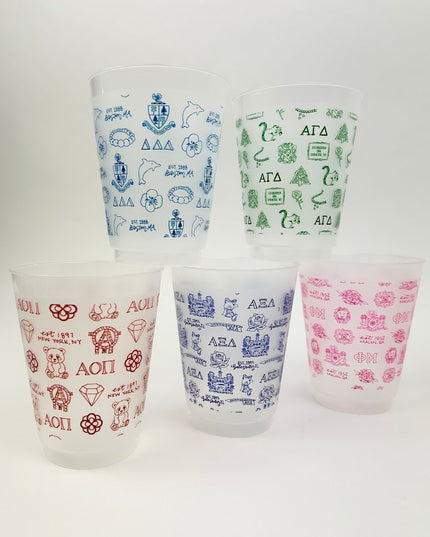 Sorority Toile Cup Set Greek in Alpha Chi Omega at Wrapsody