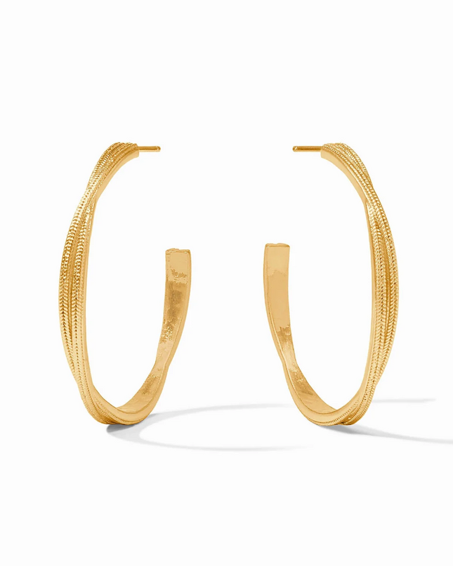 Julie Vos Cheval Twist Hoop - Large Earrings in  at Wrapsody