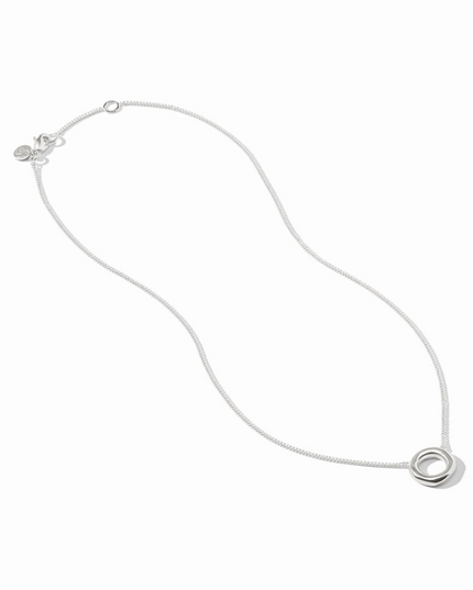 Julie Vos Wave Circle Delicate Necklace in Silver Necklaces in at Wrapsody