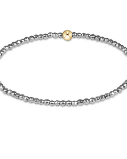 Enewton 2mm Bead Bracelet Faceted Silver Hematite