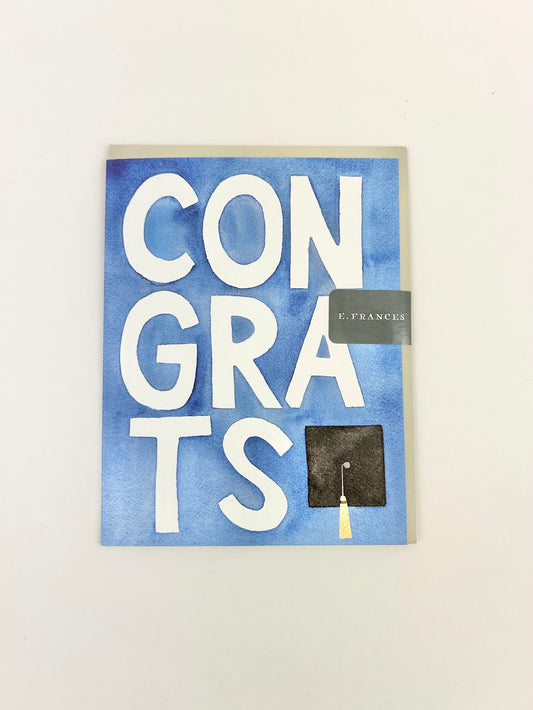 Card Blue Congrats Grad