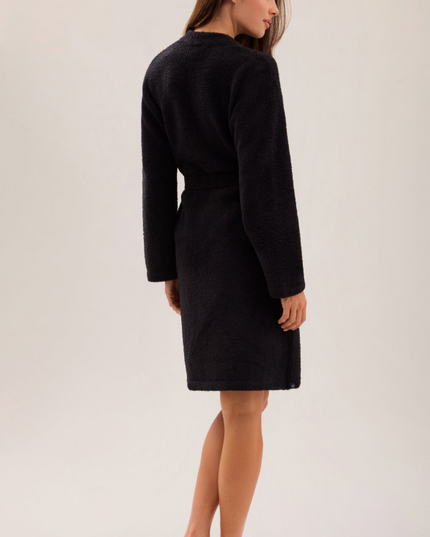 Barefoot Dreams CozyChic Solid Robe - Black Loungewear in at Wrapsody