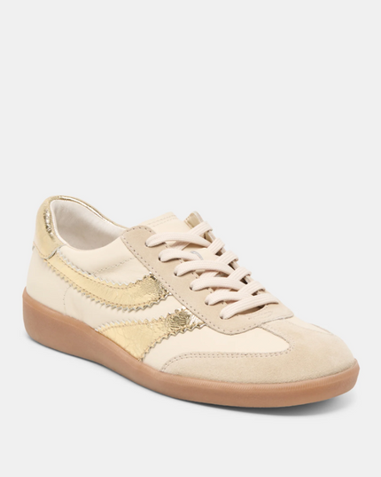 Merit Leather White/Gold Sneakers Shoes in at Wrapsody