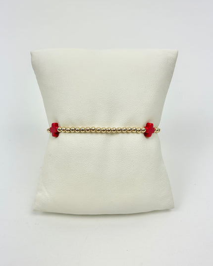 Enewton Signature Cross 3mm Bracelet - Red Bracelets in  at Wrapsody