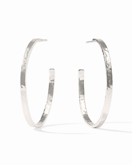 Julie Vos Crescent Hoop Large in Silver Earrings in at Wrapsody