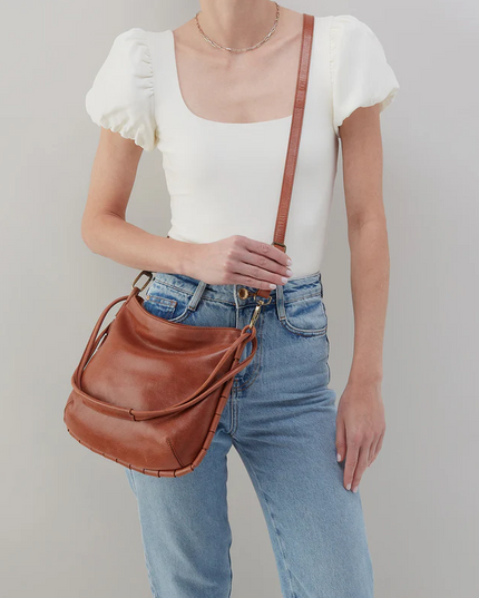 Hobo Phoebe Shoulder Bag in Saddle Handbags in  at Wrapsody