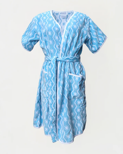 Weezie Short Plush Robe Starlight Blue Loungewear in S at Wrapsody