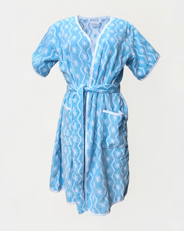 Weezie Short Plush Robe Starlight Blue Loungewear in S at Wrapsody