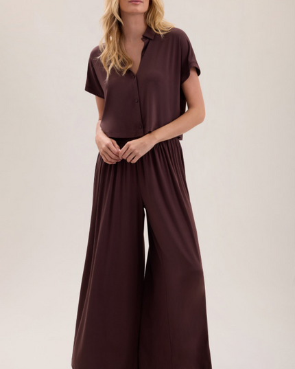 Barefoot Dreams PJ Jersey Set - Umber Loungewear in S at Wrapsody