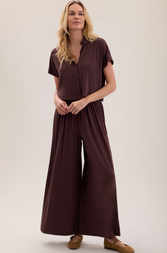 Barefoot Dreams PJ Jersey Set - Umber Loungewear in S at Wrapsody