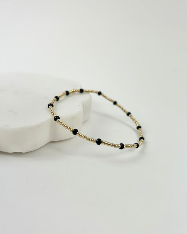 Beaded Blondes Poppi Dainty Black Bracelet Bracelets in at Wrapsody