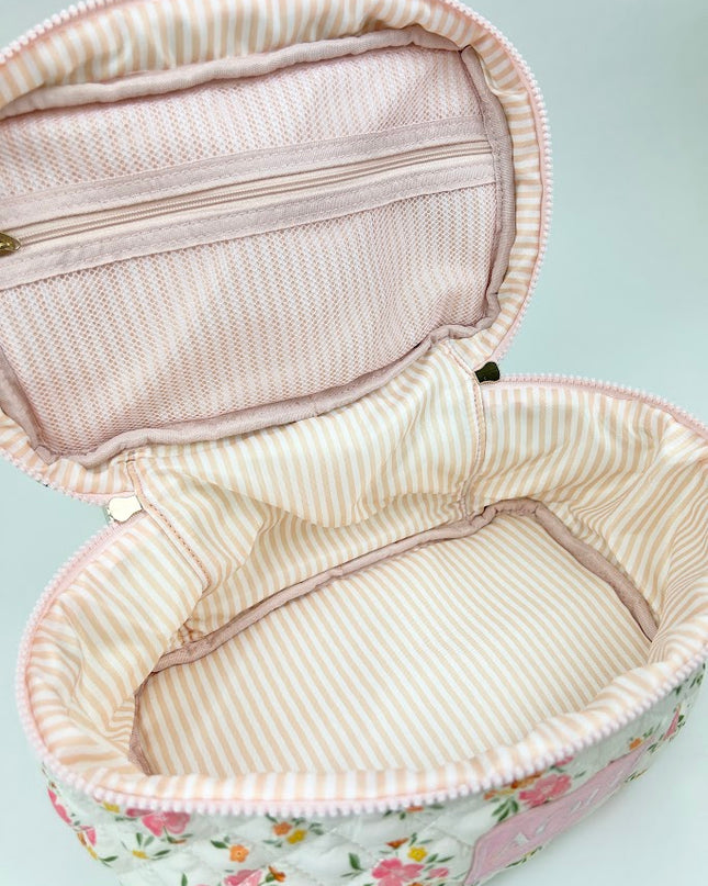 Sorority Floral Quilted Train Case Greek in Alpha Chi Omega at Wrapsody