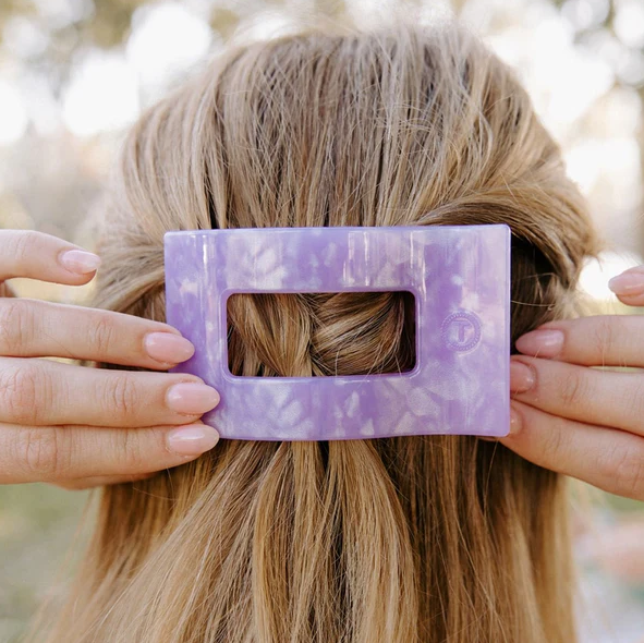 Teleties Lavender Mist Rectangle Flat Clip Medium Hair Accessories in at Wrapsody