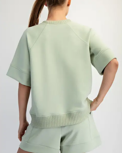 Ribbed Modal Pistachio Cream Top