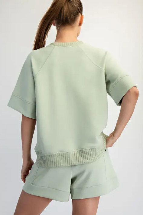 Ribbed Modal Pistachio Cream Top