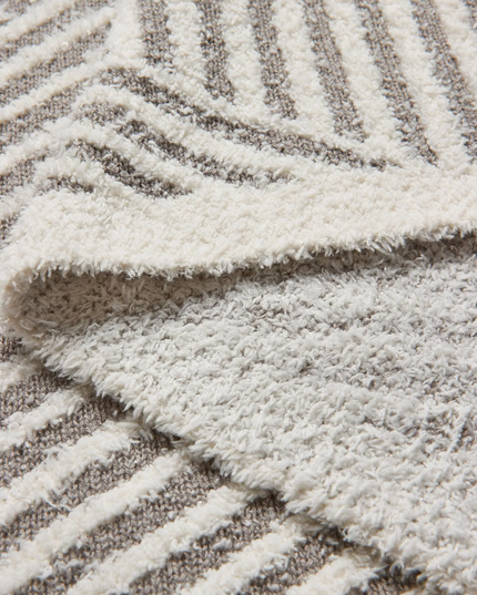 Barefoot Dreams Mixed Stripe Cream/Pewter Throw Blankets & Throws in at Wrapsody