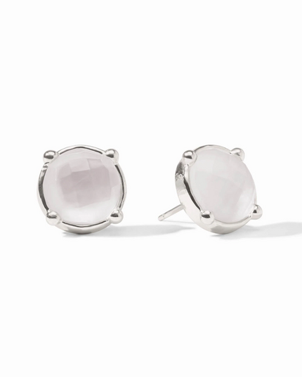 Julie Vos Honey Clear Stud in Silver Earrings in at Wrapsody