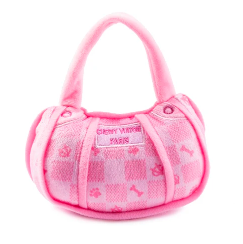 Pink Checker Chewy Designer Handbag Dog Toy Large Pet in  at Wrapsody