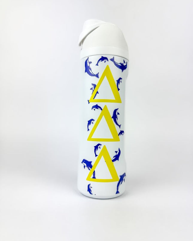 Sorority Flip-Top Water Bottle Greek in Delta Delta Delta at Wrapsody