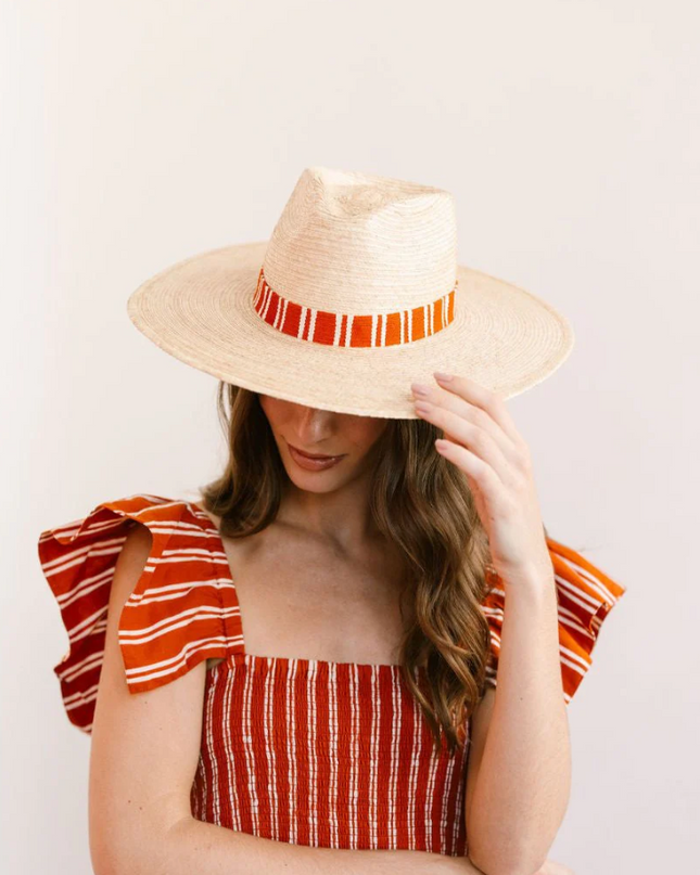 Palm Hemingway Stripe Hat Hair Accessories in  at Wrapsody