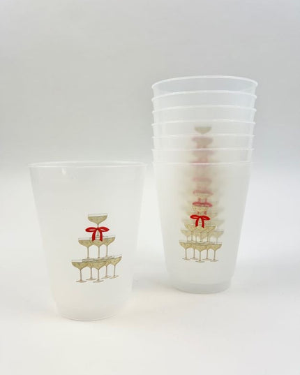 Champagne Tower Cups Set of 8 Drinkware in  at Wrapsody