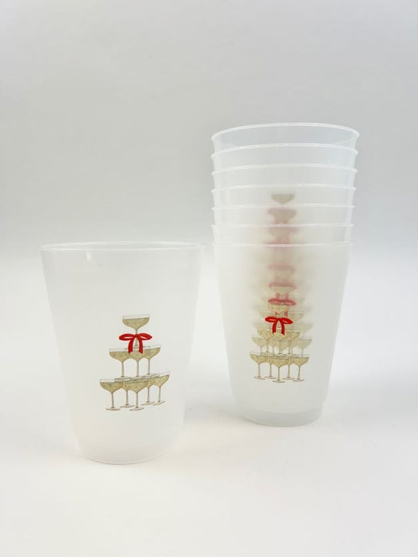 Champagne Tower Cups Set of 8 Drinkware in  at Wrapsody