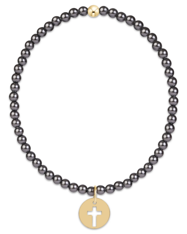 Enewton Blessed Disc 3mm Bracelet Dark Grey Pearl Bracelets in at Wrapsody