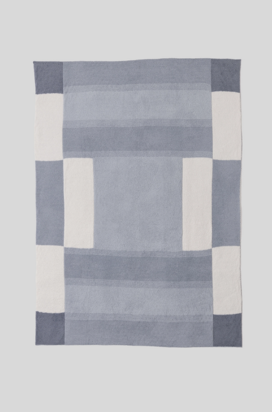 Barefoot Dreams Costa Block Moonwater Throw Blankets & Throws in at Wrapsody